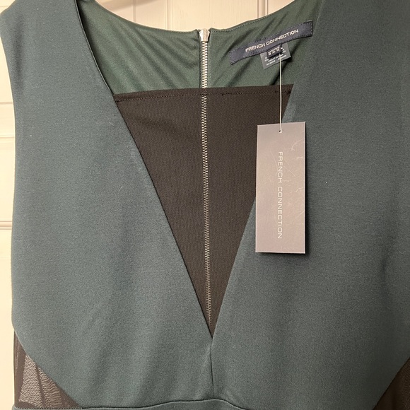 French Connection Lula Mesh V-Neck Dress Size 12 - Picture 3 of 10